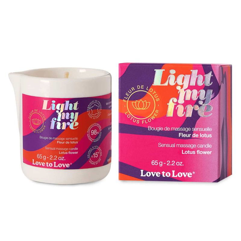 Love to Love Bougie de Massage Light My Fire 65g Fleur de Lotus